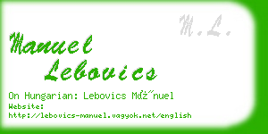 manuel lebovics business card